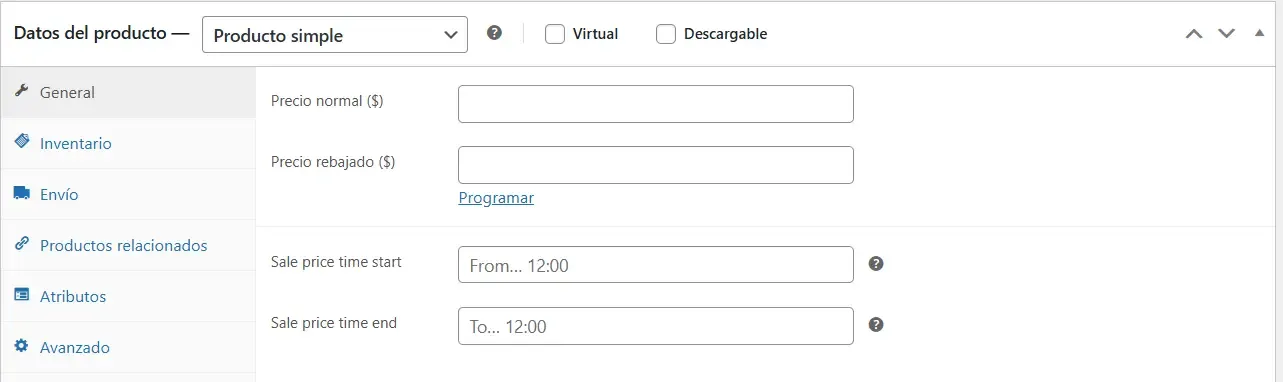 Cómo Añadir tu Primer Producto en WooCommerce: Un Tutorial Paso a Paso para Principiantes - configurar precio y tipo de producto en WooCommerce