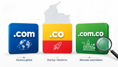 Imagen de portada: Dominio .com vs .co vs .com.co: Cuál elegir y por qué importa para el SEO