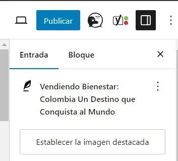 ¿Cómo publicar un artículo en WordPress? - opción para establecer la imagen destacada