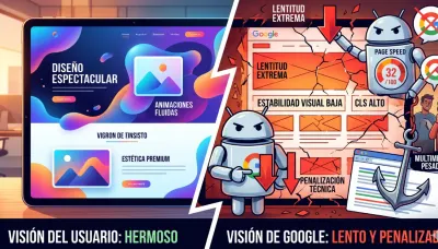 Imagen de portada: ¿Por qué tu página web se ve bonita pero Google la penaliza?
